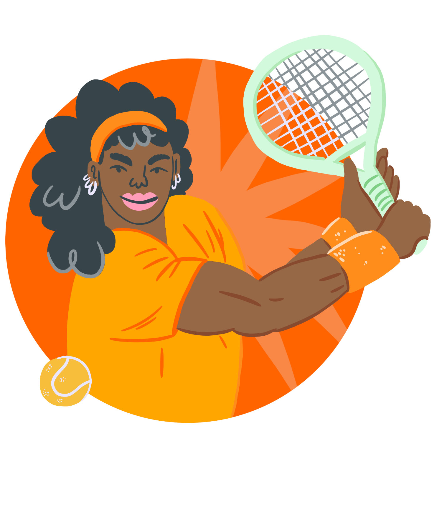 Petra-Hollaender-Fem-Sports-Illustration-Tennis-Woman-Portrait