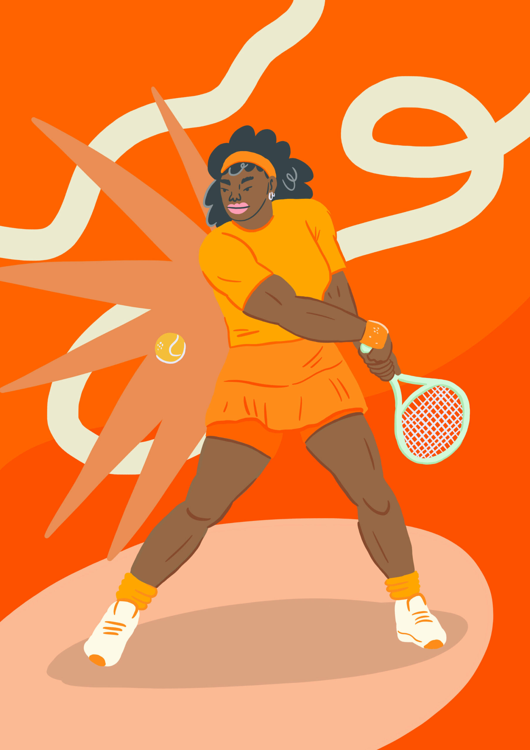 Petra-Hollaender-Fem-Sports-Illustration-Tennis-Woman