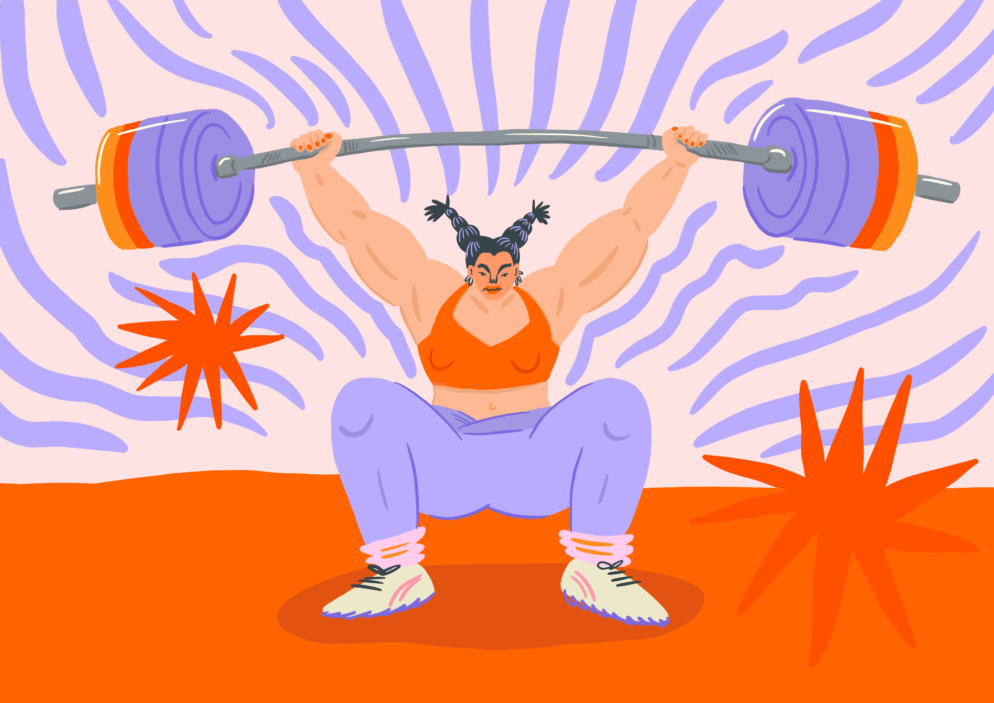 Petra-Hollaender-Fem-Sports-Illustration-Weightlifting-Woman